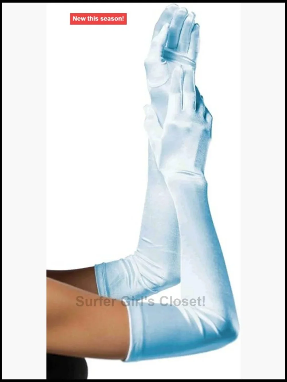 Extra Long Satin Gloves, Stretchy Elbow-Length Costume Gloves